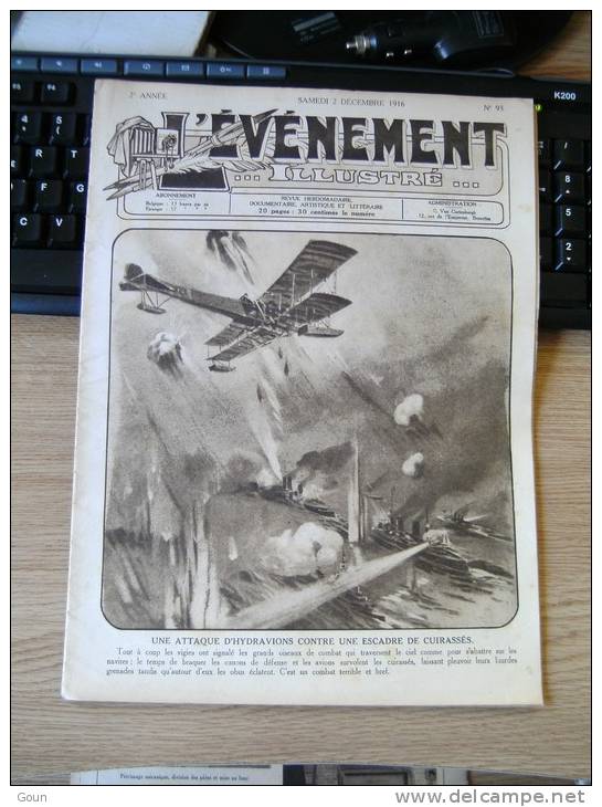 A-1  Evenement Illustré  N93 2/12/1916 Bombardements Sur La Somme, Grottes Karst - Zeitungen - Vor 1800