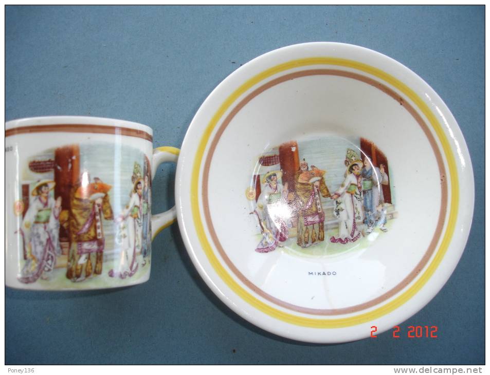 Tasse Et Soucoupe Faience  Anglaise ,de Portland,décor Chinois Appelé Mikado - Non Classés