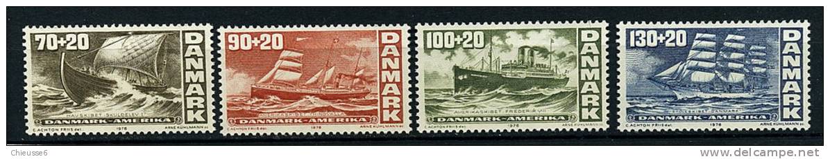 Danemark ** N° 613 à 616 - Bicent. De L'indépendance Des Etats-Unis. Bateaux - Unused Stamps