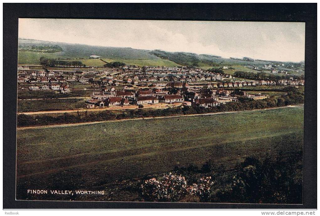 RB 835 - Early Postcard Findon Valley &amp; Housing Estate Worthing Sussex - Worthing