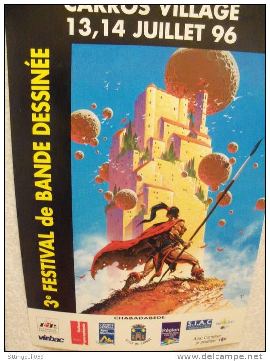 CAZA. Affiche Pour Le 3e Festival BD De CARROS 1996. Dans Les Alpes Maritimes (06). - Affiches & Posters