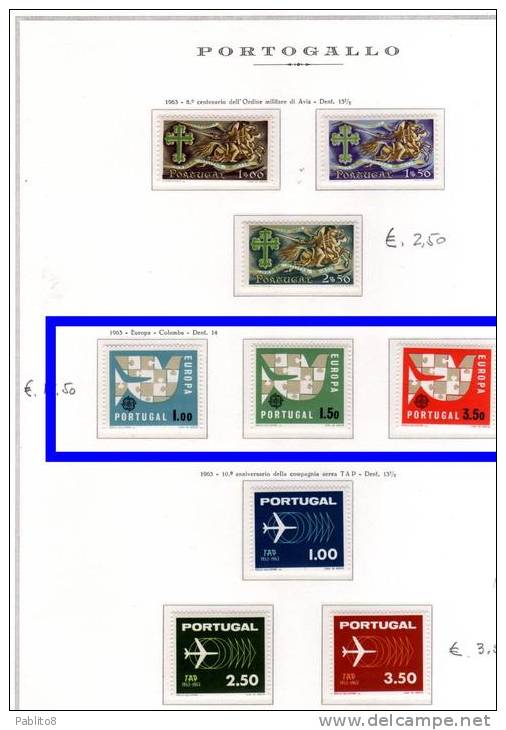 PORTUGAL PORTOGALLO 1963 EUROPA MNH - Neufs