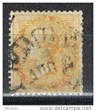 Sello 2 Anna Amarillo Naranja 1865, India Inglesa, Yvert Num 22 º - 1858-79 Compañia Británica Y Gobierno De La Reina