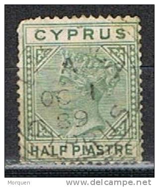 Sello 1/2 Piastra CHIPRE 1882,  Plate 1, Yvert Num 16 º - Cyprus (...-1960)