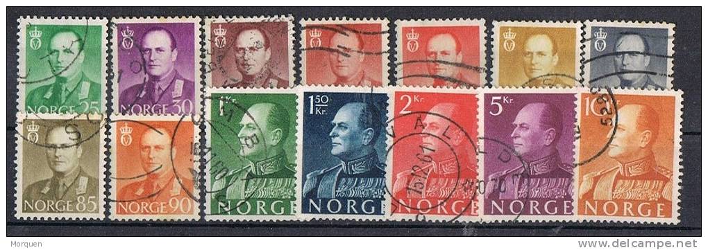 Serie Rey Olav V, Año 1958, Yvert Num 381-383A Y 385-390 º - Used Stamps