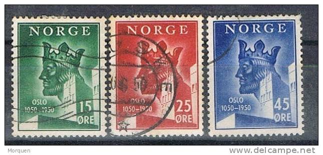Serie Completa Fundacion De OSLO, Noruega 1950. Yvert Num 317-319 º - Usados