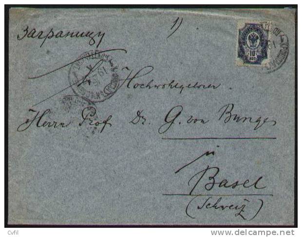 RUSSIA 1902 - COVER  From KRONSTAAT Nº 1 - S.Peterburg To BASEL, SWITZERLAND - Storia Postale