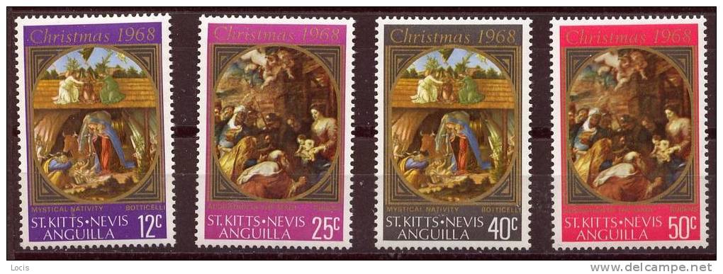 St. KITTS - NEVIS - ANGUILLA 1968 MNH** - CHRISTMAS, PAINTING - San Cristóbal Y Nieves - Anguilla (...-1980)