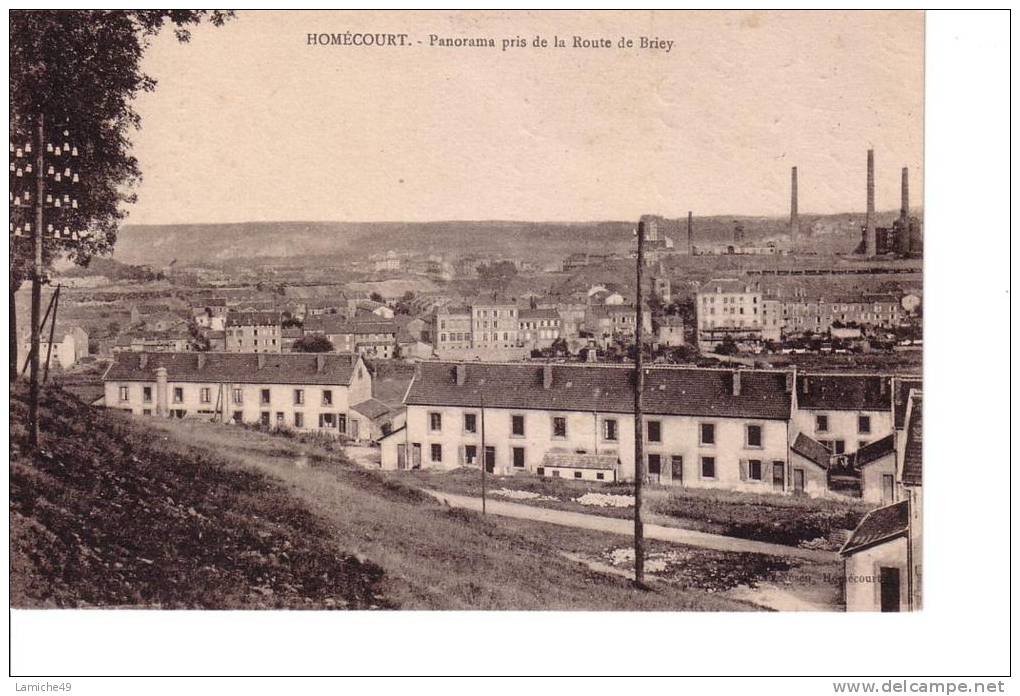 HOMECOURT PANORAMA PRIS DE LA ROUTE DE BRIEY ( Haut Fourneau Cheminée Usine ) - Homecourt