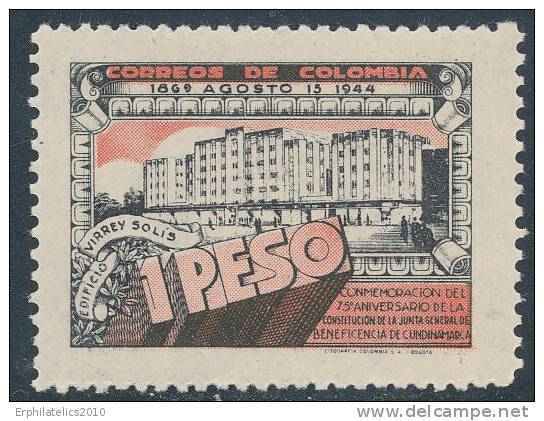 COLOMBIA 1944 BENEVOLENT ASSOC. OF CUANDANIMARCA SC# 512 HIGH VALUE OG H - Colombia