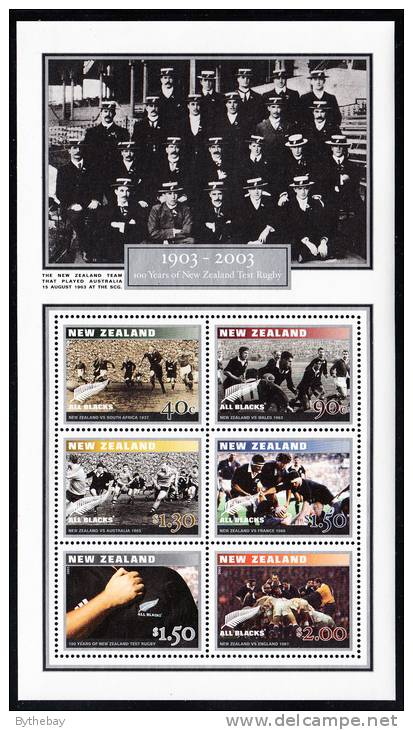 New Zealand Scott #1879a MNH Souvenir Sheet Of 6: Test Rugby Centenary - Unused Stamps