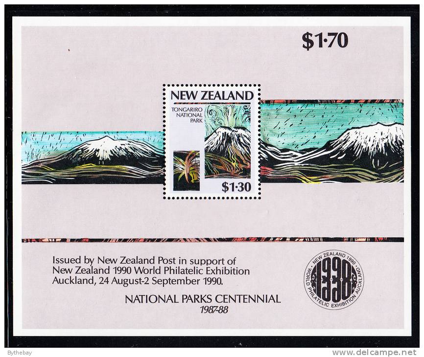New Zealand Scott #879a MNH Souvenir Sheet $1.30 Tongariro National Park - Unused Stamps