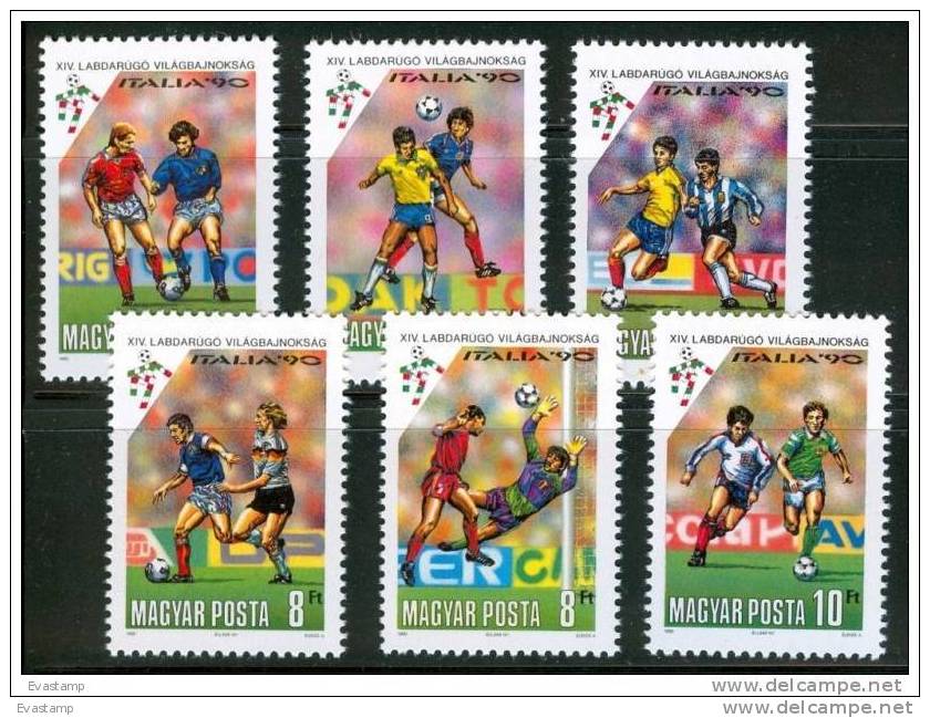 HUNGARY - 1990. World Cup Soccer Championships, Italy Cpl. Set MNH! - 1990 – Italien