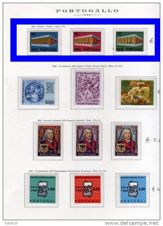 PORTUGAL PORTOGALLO 1969 EUROPA  MNH - Neufs