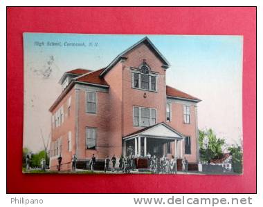 New Hampshire >  Contocook  Children Outside High School  Hand Colored 1908 Cancel ========= ========   Ref 411 - Autres & Non Classés