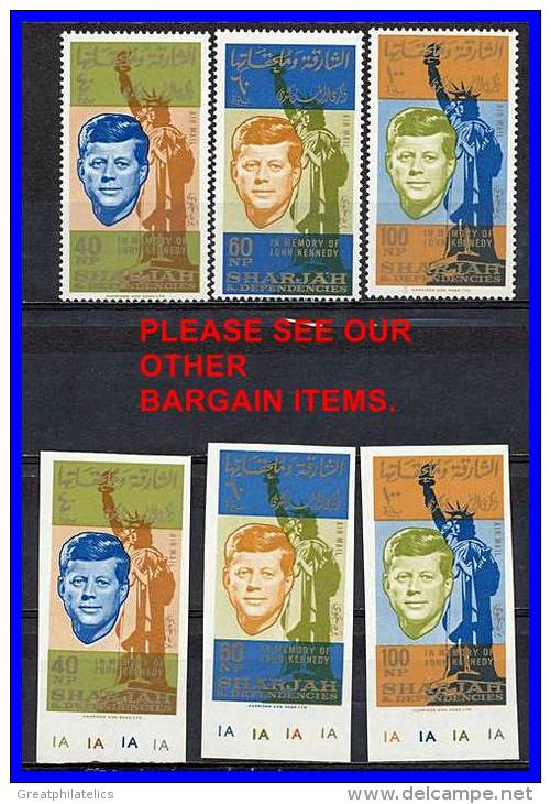 SHARJAH 1964  KENNEDY  PERF AND IMPERF SC#C25-27 MNH STATUE Of LIBERTY (D0128) - Sharjah