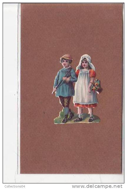 DECOUPIS 1900 / ENFANT PETIT COUPLE  /    NON COLLE / N°8 / - Enfants