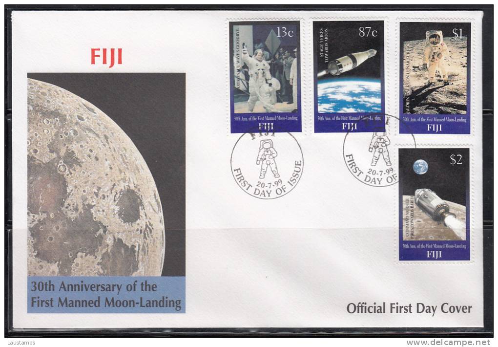 Fiji 1999 30th Anniversary Of The First Manned Moon-Landing FDC - Ozeanien