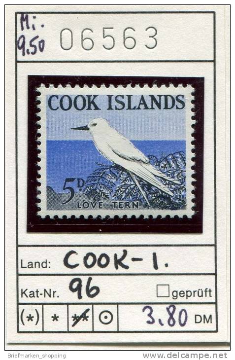 Cook-Inseln 1963 - Cook Islands 1963 - Michel 96 - ** Mnh Neuf Postfris - Love Tern / Feenseeschwalbe - Mi. 9,00 Euro - Albatrosse & Sturmvögel