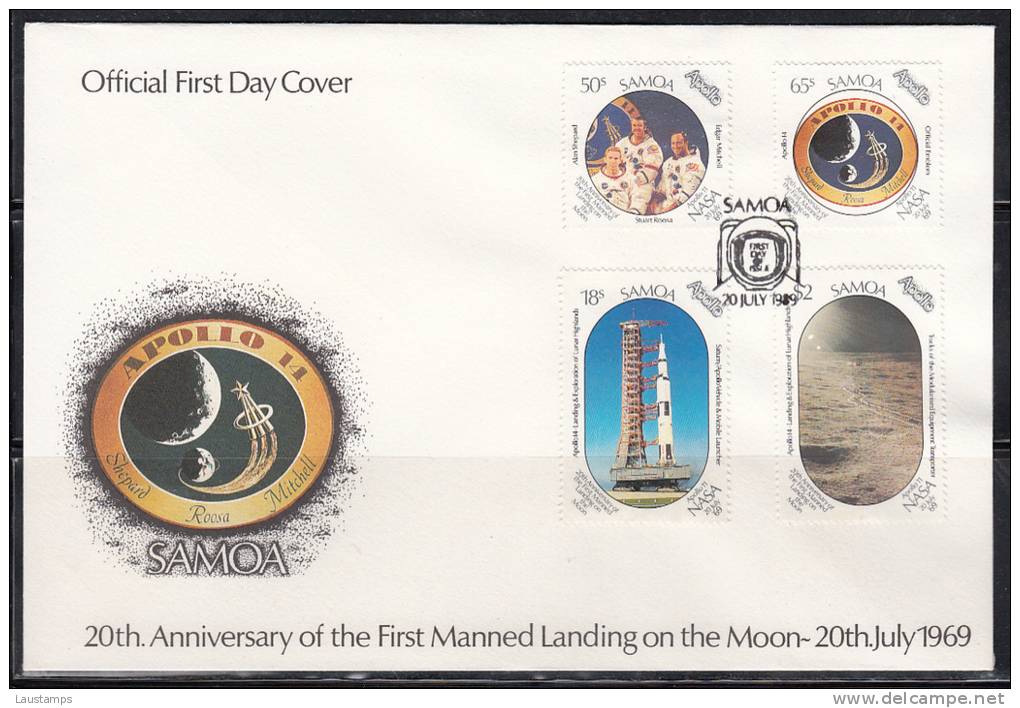 Samoa 1989 20th Anniversary Of The First Manned Landing On The Moon FDC - Oceania