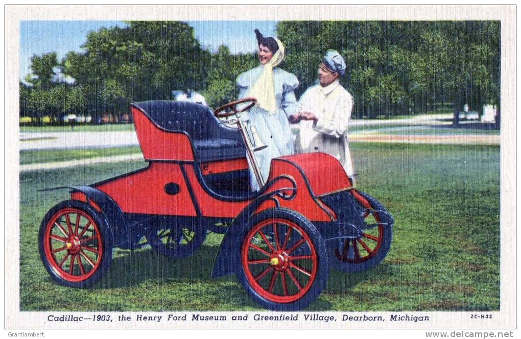 Cadillac 1903 Henry Ford Museum, Michigan, CT Art- Colortone Unused - Voitures De Tourisme