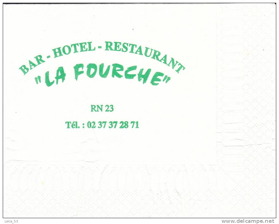 Serviette Papier Bar-Hotel-Restaurant " La Fourche " - Serviettes Publicitaires
