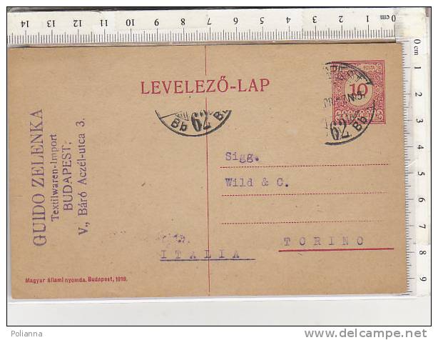 PO2074B# Cartolina Postale  VG Budapest 1922 - Hojas Completas