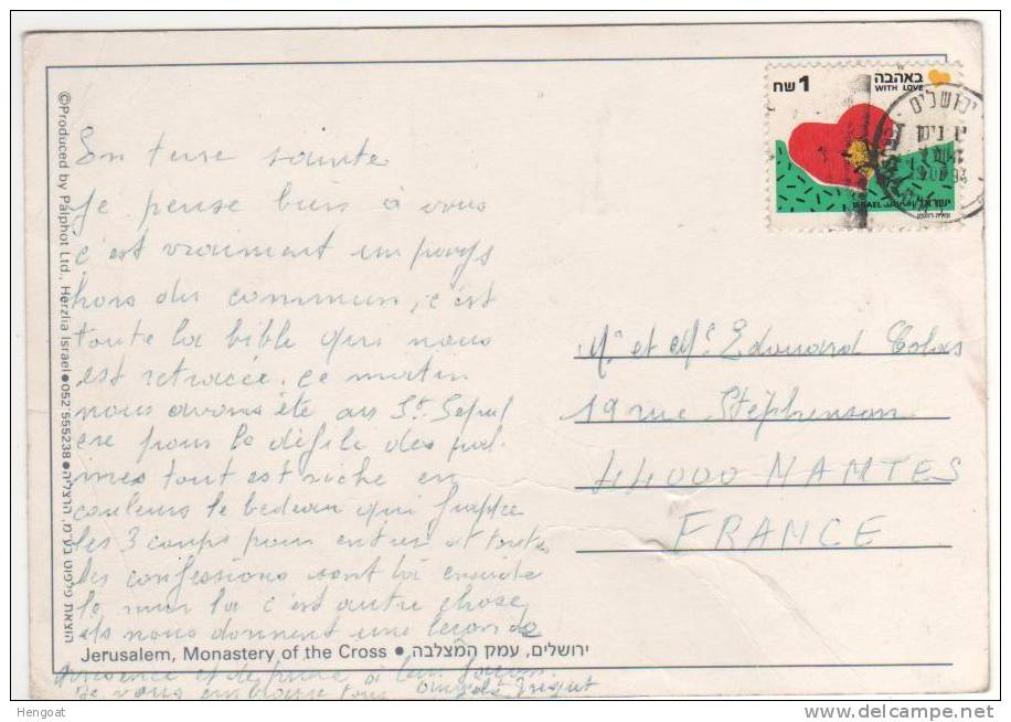 Timbre   / Carte , Postcard Du  29/03/94  Pour La France (plis Sur La Carte ) - Cartas & Documentos