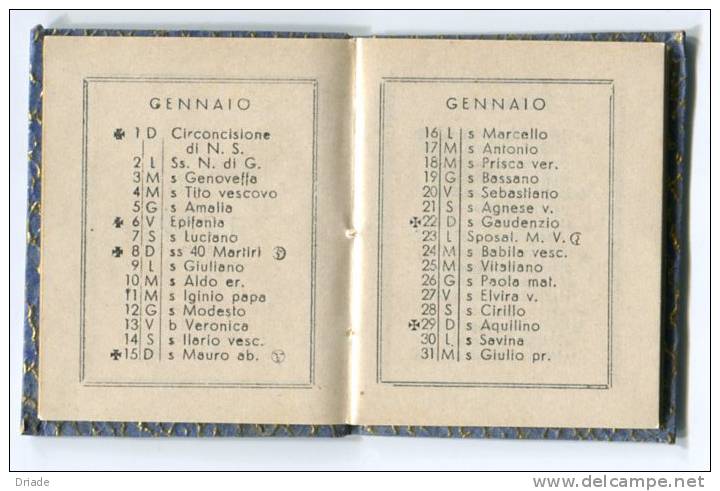 CALENDARIO DA BORSETTA ANNO 1939 - Formato Piccolo : 1921-40