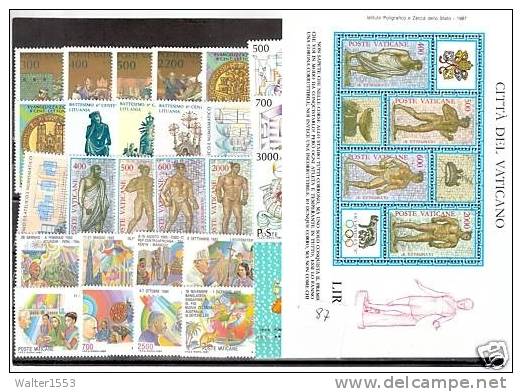 Vatikan Vaticano 1987 Annata Completa + Foglietto ** MNH Freschissimi - Volledige Jaargang