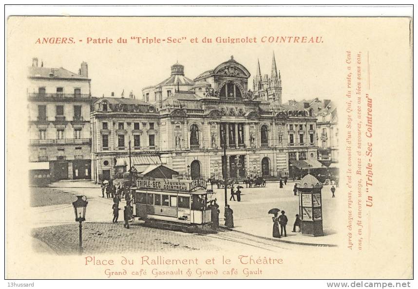Carte Postale Ancienne Angers - Patrie Du Triple Sec Et Du Guignolet Cointreau - Boissons, Alcool, Tramway - Angers