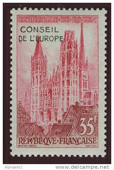 1957 - Cathédrale De Rouen - FRANCE - Surchargé Conseil De L'Europe - N°16 ** - Usati