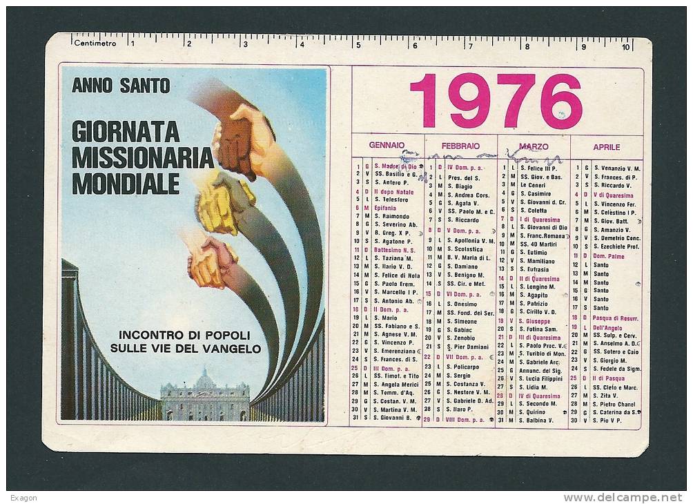 SEMESTRINO   Tascabile  - Anno Santo  Giornata Missionaria Mondiale -  Anno  1976. - Petit Format : 1971-80