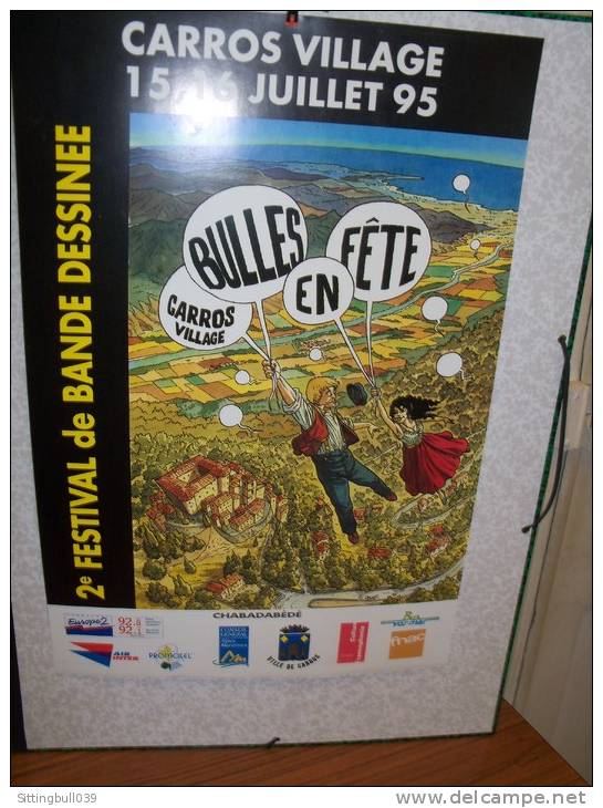 LACAF. Affiche Pour Le 2e Festival BD De CARROS. 1995. Dans Les Alpes Maritimes (06). - Affiches & Posters