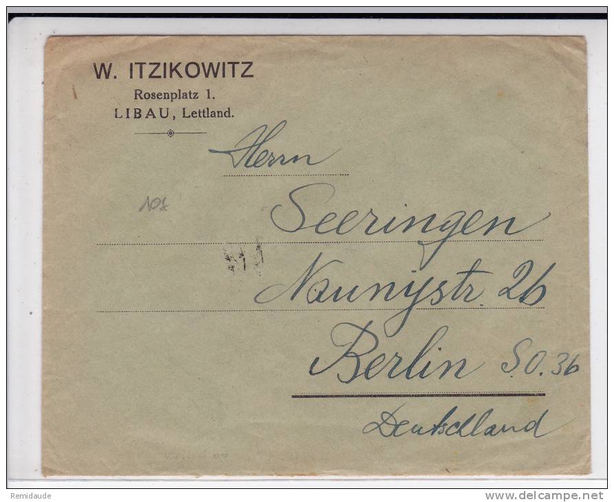 LETTONIE - 1931 - ENVELOPPE De LIEPAJA Pour BERLIN - POSTE AERIENNE - Lettland