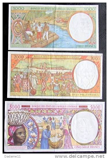 Lot De 3 Billets 8000 Francs Afrique Centrale - Autres - Afrique