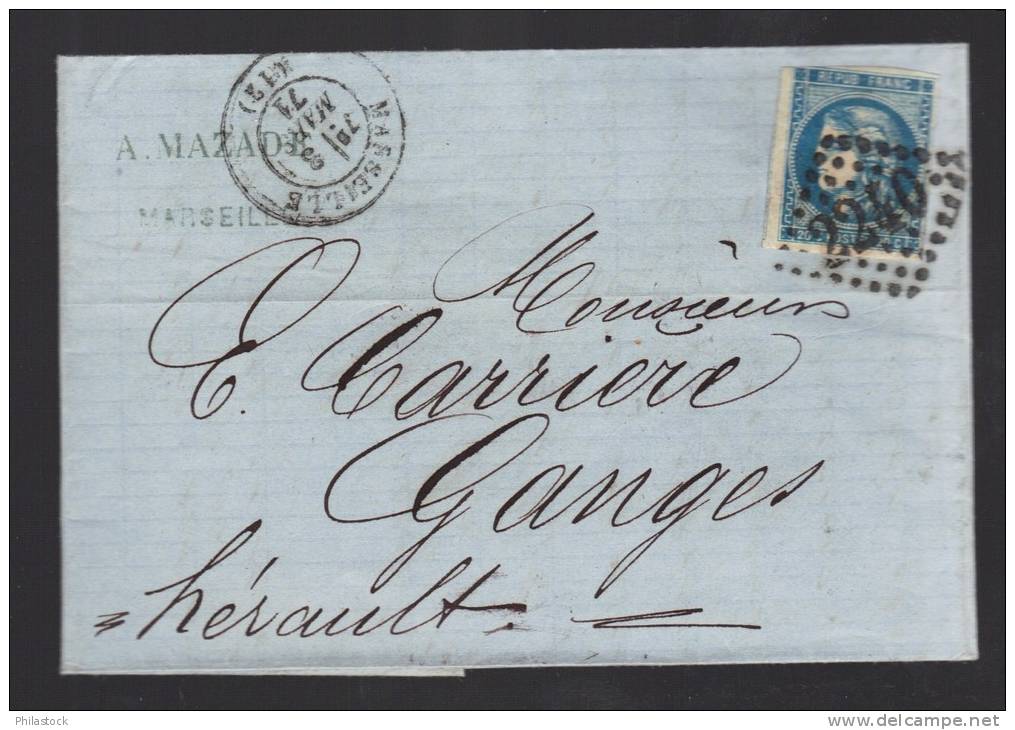 FRANCE N° 46 Obl. (infime Défaut) S/Lettre Entiére - 1870 Emisión De Bordeaux