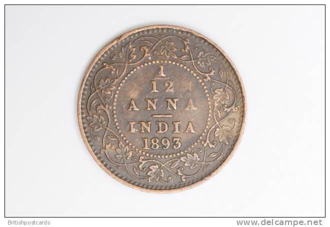 India - Victoria - 1/12th Anna - Calcutta -  Die Break - 1893 - India