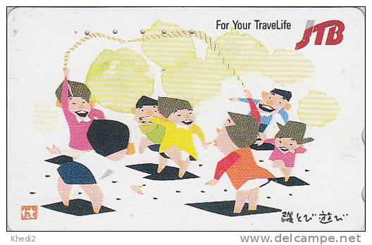 Télécarte Japon - JTB - Jeu Enfants Corde à Sauter - Game Japan Phonecard - Spiel Telefonkarte - 458 - Spiele