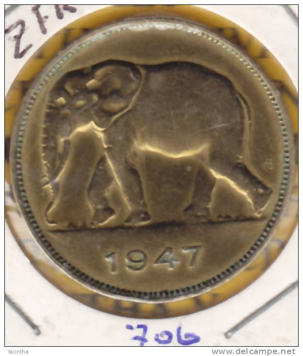 @Y@   Belge  Congo  5 Frank  1947  Olifant     (2984) - 1945-1951: Reggenza