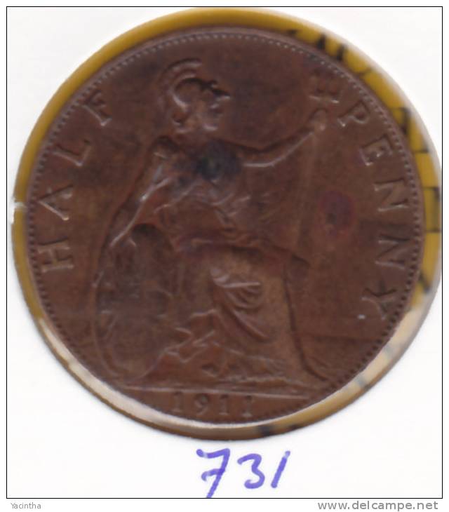 @Y@     Groot Brittanie  1/2  Penny  1911        (731) - 1/2 Sovereign