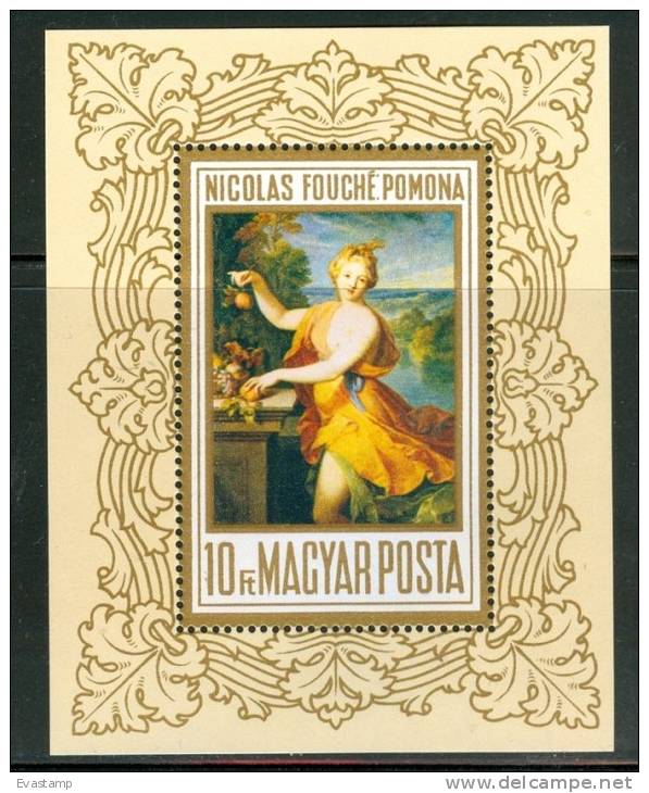 HUNGARY-1969.Souv.Sheet - French Paintings / Pomona By Nicholas Fouche  MNH!!! Mi.Bl.71. - Desnudos