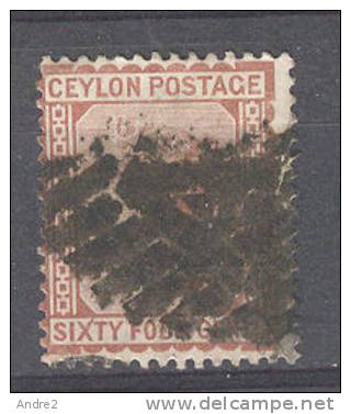 Ceylon - Ceylan  1872 -80  Victoria  64c Red Brown   Wmk  Crown CC   Perf 14 - Ceylon (...-1947)