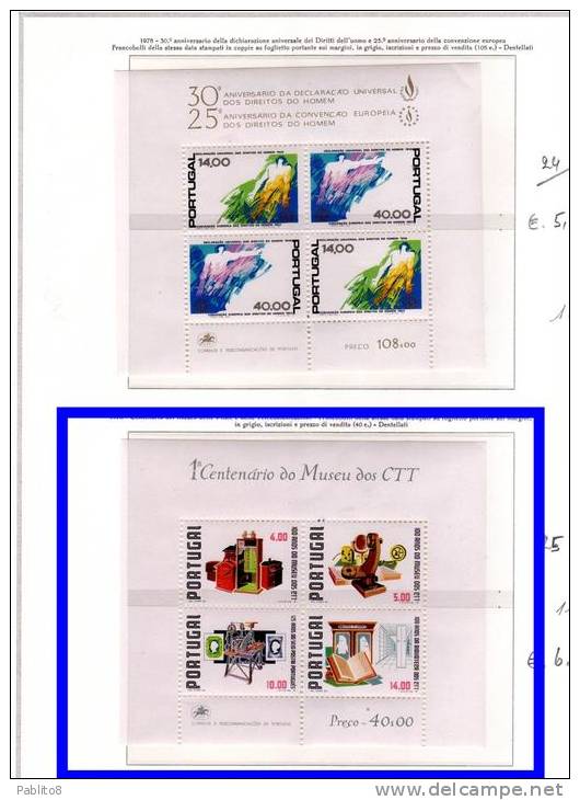 PORTUGAL PORTOGALLO 1978 BLOCCO FOGLIETTO MUSEO MUSEUM BLOCK SHEET BLOC FEUILLET MNH - Blocks & Kleinbögen