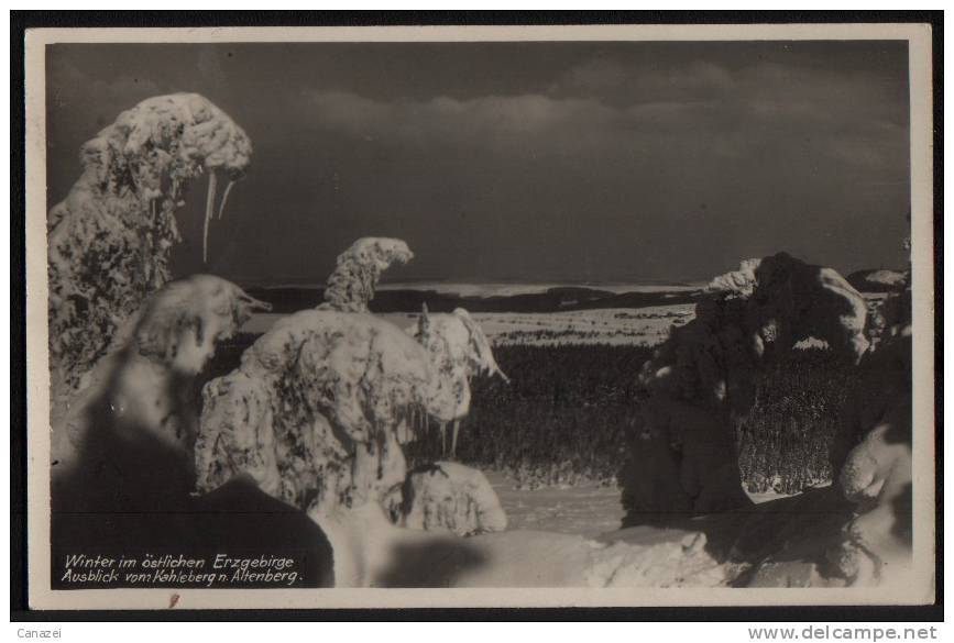 AK Erzgebirge: Blick Vom Kahleberg Nach Altenberg, Gel Frankiert Um 1940 - Altenberg