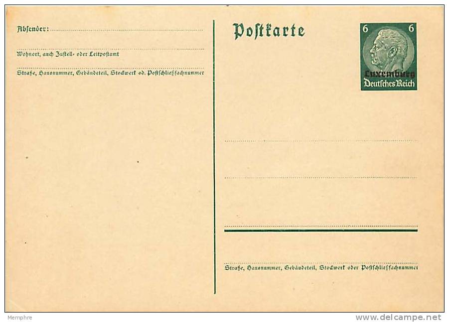 Bezetungausgabe Postkard  Mi Nr P4 - 1940-1944 Ocupación Alemana