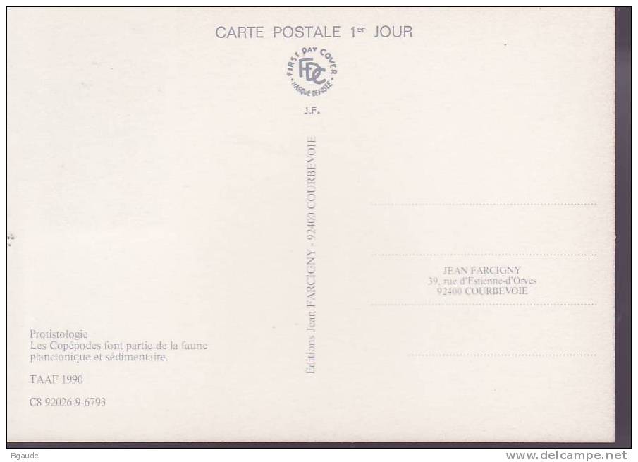 FRANCE   TAAF CARTE MAXIMUM NUM.YVERT 148 LA PROTISTOLOGIE - Lettres & Documents