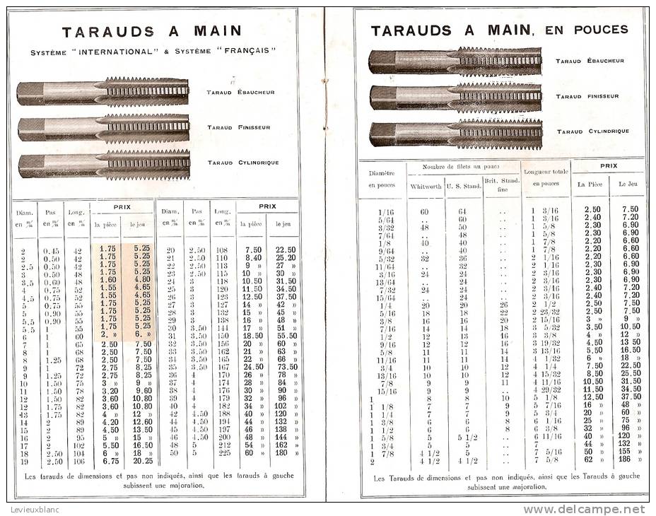 Mecanique/Outillage De Précision/Tarauds/MECANO/ LA COURNEUVE/Seine/ Vers 1930-1935 ? VP244 - Non Classés