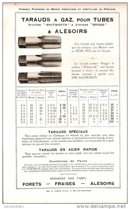Mecanique/Outillage De Précision/Tarauds/MECANO/ LA COURNEUVE/Seine/ Vers 1930-1935 ? VP244 - Non Classés