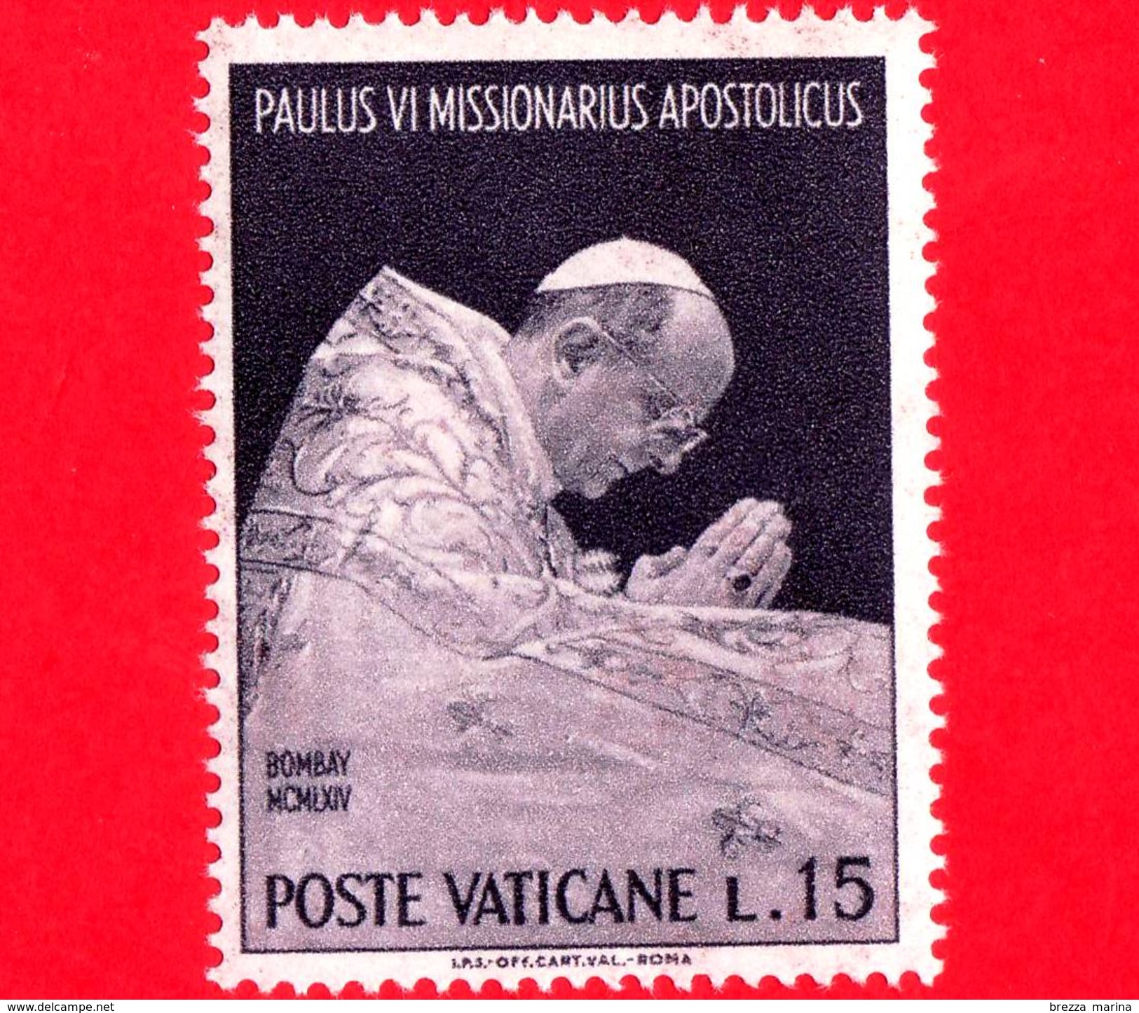 Nuovo - MNH - VATICANO  - 1964 - Viaggi Di Paolo VI In India - 15 L. &bull; Paolo VI - Neufs